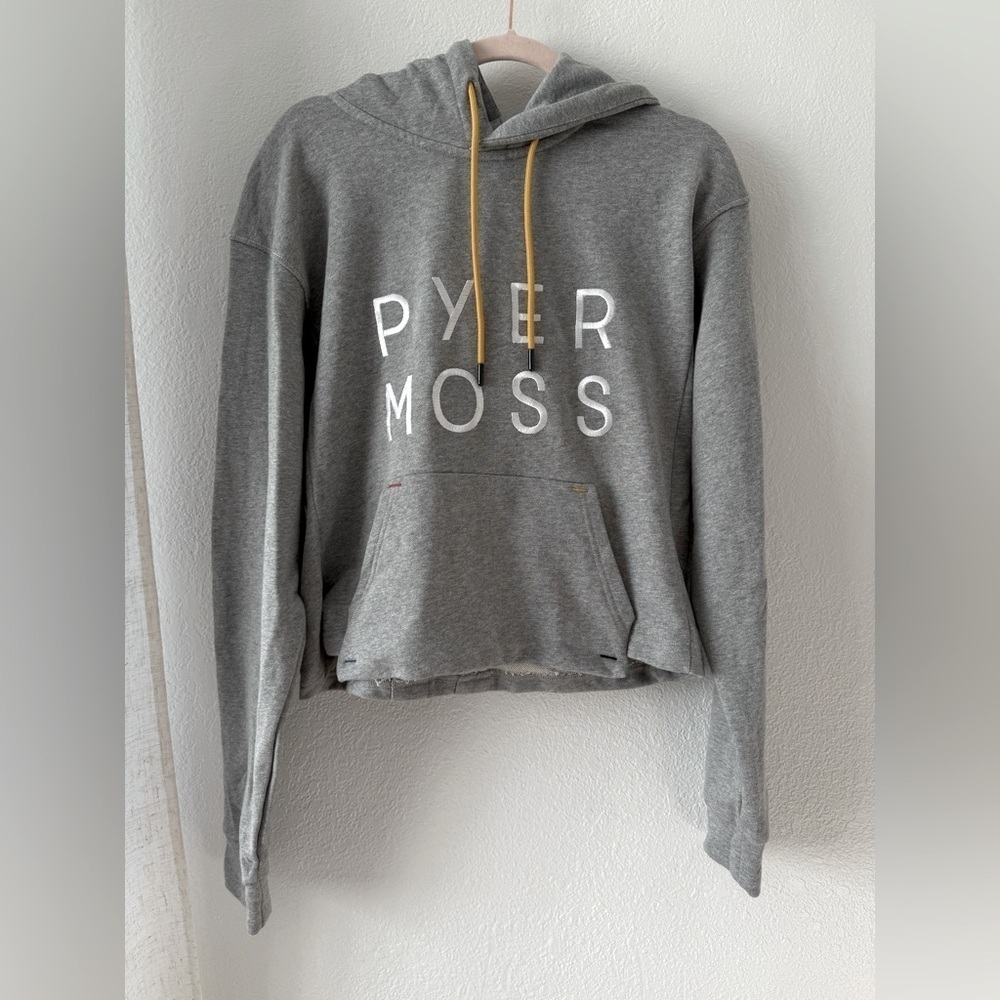 Pyer Moss Ebroidered Logo Crop Kangaroo Pocket‎ Hoodie
100% Cotton Size Small
